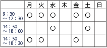 診療時間案内